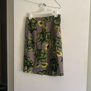 Silver skirt with flowers